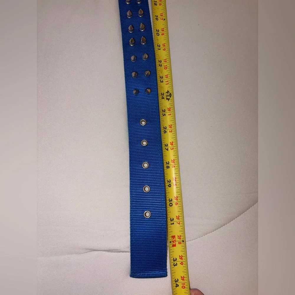 XL Blue Nylon Spiked Dog Collar